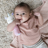 Ingenuity Premium Soft Plush Handheld Rattle, Shimmy the Unicorn