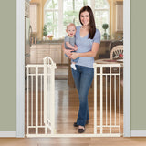 Multi-Use Decorative Extra Tall Walk-Thru Pet and Baby Gate, Openings 29"-48" Wide - Beige