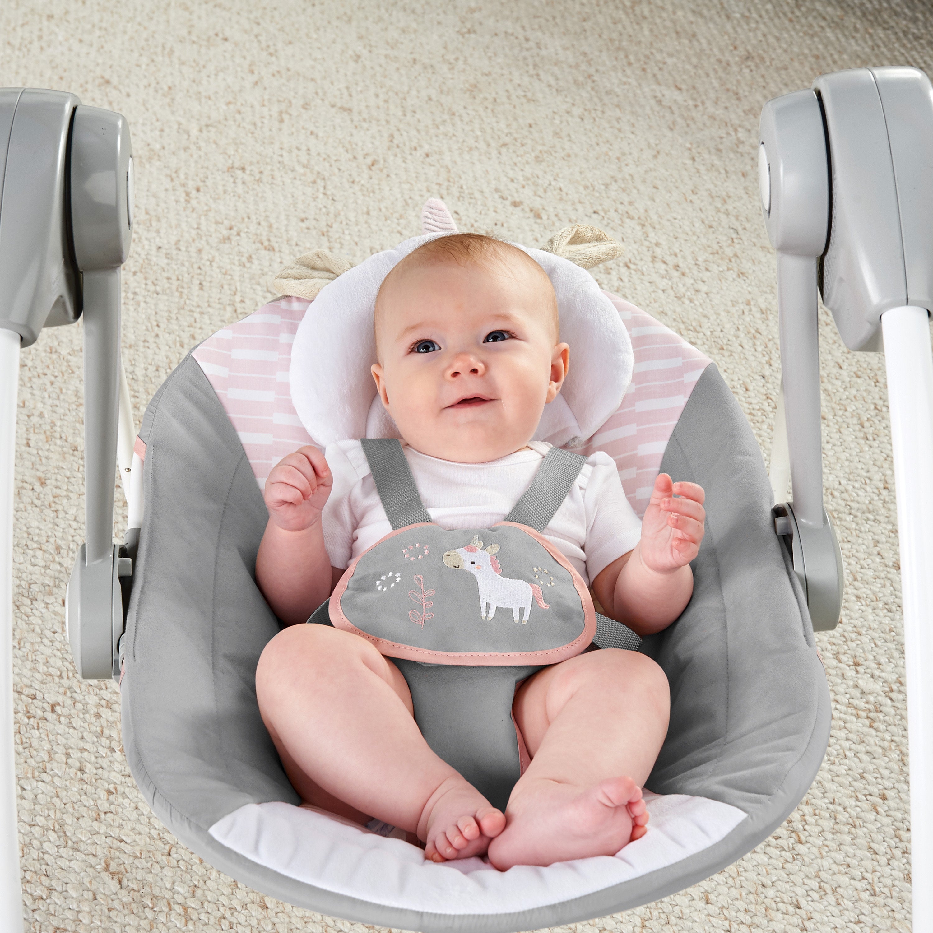Ingenuity Comfort 2 Go Compact Portable Baby Swing with Music - Flora