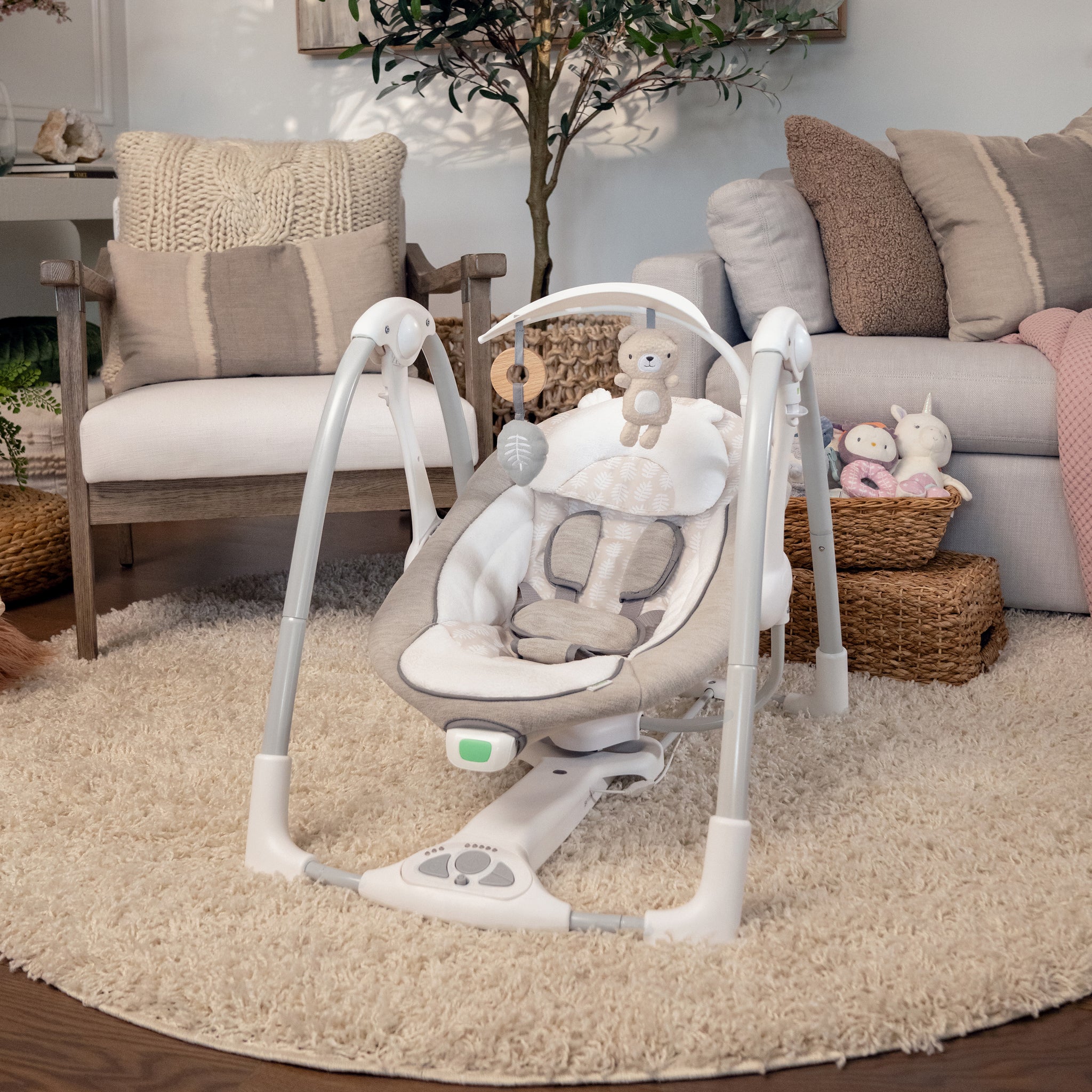 Le Berceau plus inveQ10 インテンシブアイジェル Ingenuity DreamComfort InLighten 2-in-1 Cradling Baby Swing