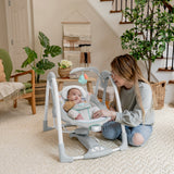 Ingenuity ConvertMe 2-in-1 Compact Portable Baby Swing 2 Infant Seat, Wimberly