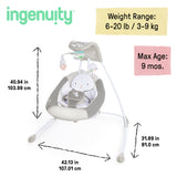 Ingenuity InLighten Baby Swing, Easy-Fold Frame & Light Up Mobile, Twinkle Tails