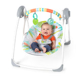 Bright Starts Rainforest Vibes 6-Speed Portable Automatic Baby Swing with Toy Bar - Rainforest Vibes