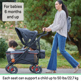 3Dlite Wagon Convenience Stroller - Red and Black
