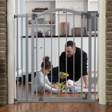 Main Street Pet and Baby Gate, Openings 29.5-53" Wide, 38" Tall - Cool Gray