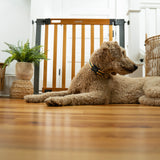 The Thruway 60XW Series Extra Wide Safety Pet and Baby Gate, 36"-60" Wide - Honey Oak