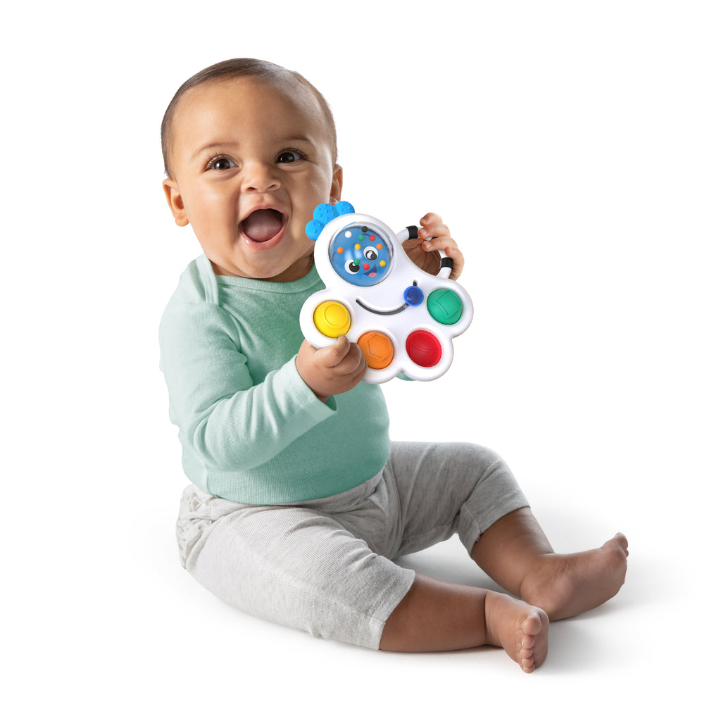 Sonajero mordedor curiosity clutch twist & pop de Baby Einstein