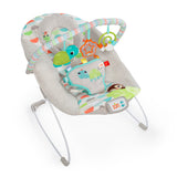Bright Starts Happy Safari Vibrating Baby Bouncer Seat with Toy Bar