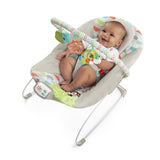 Bright Starts Happy Safari Vibrating Baby Bouncer Seat with Toy Bar