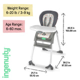 Ingenuity Full Course 6-in-1 High Chair - Milly - Baby to 5 Years