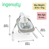 Ingenuity AnyWay Sway Multi-Direction Portable Baby Swing, Spruce